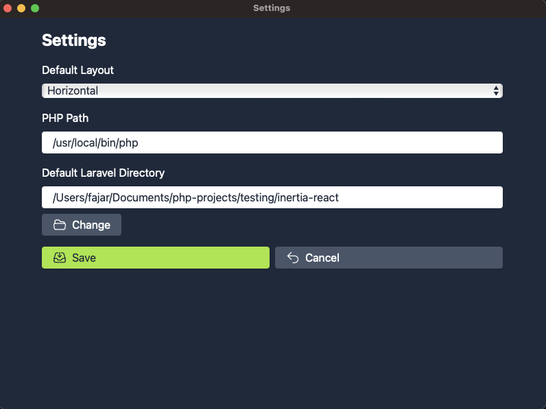 tinker laravel settings